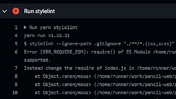 stylelintがGitHub Actionsでだけ "Error [ERR_REQUIRE_ESM]: require() of ES Module ..." となる問題